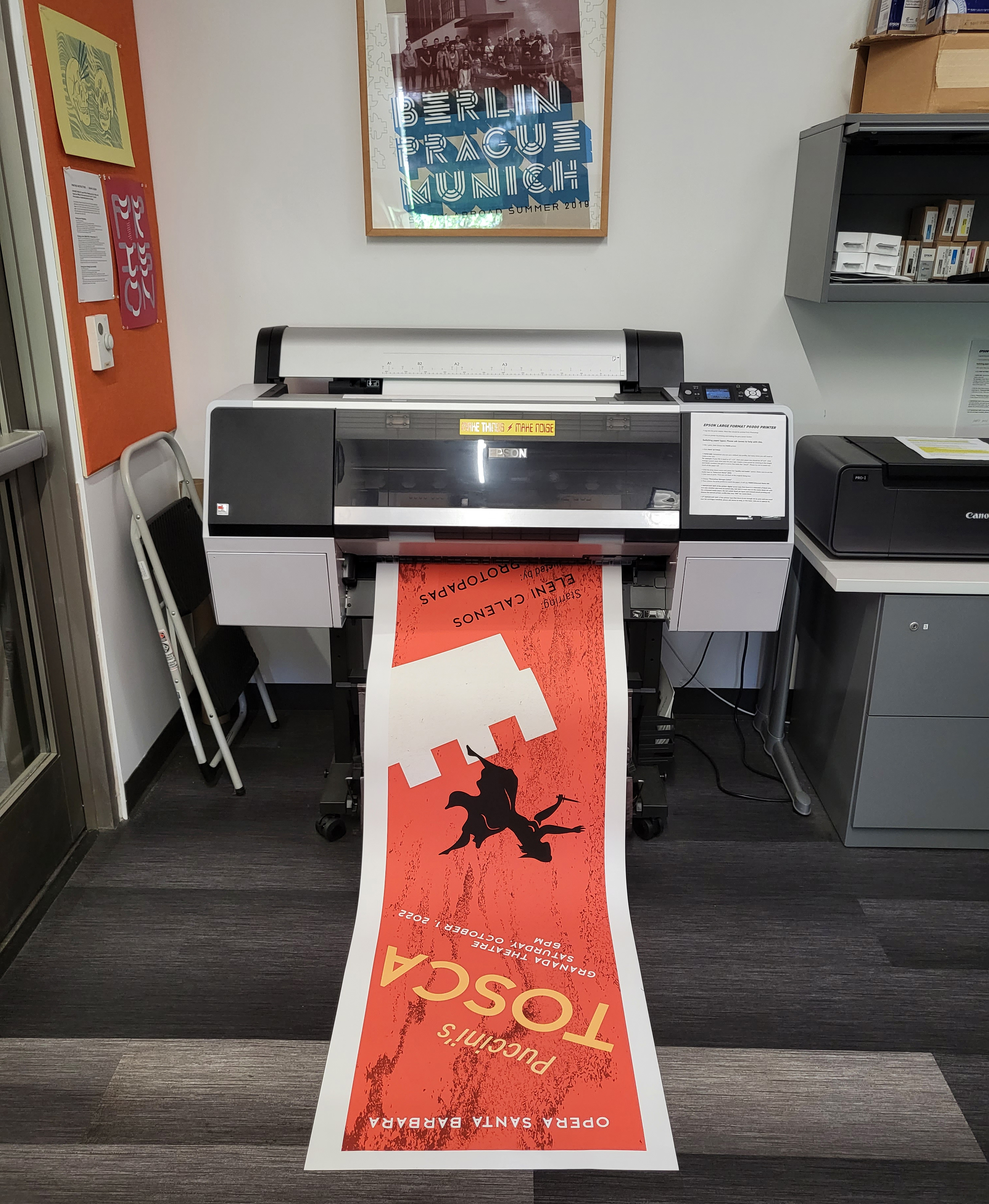 Large print coming out of printer in lab