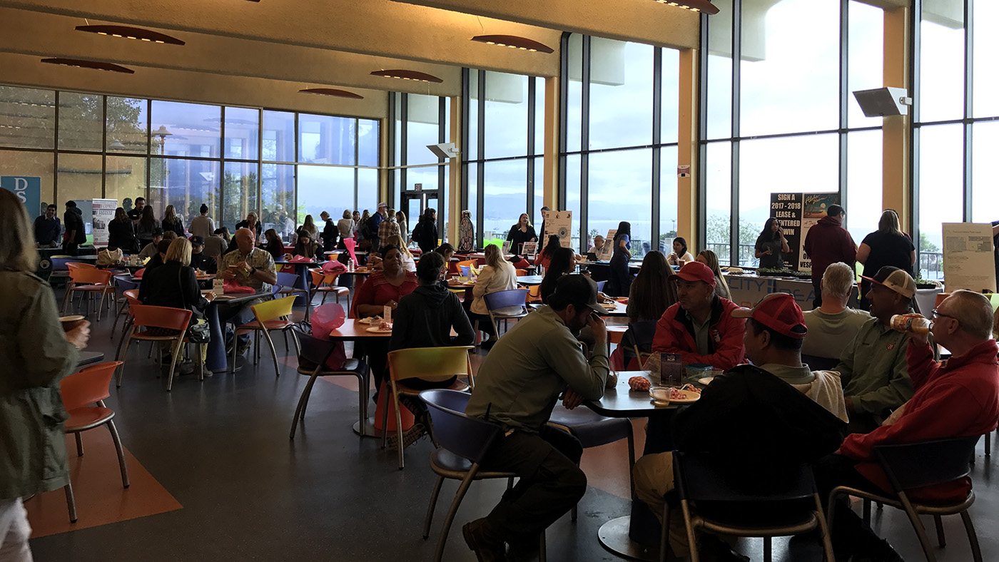 Students attending an on-campus event in the Campus Center